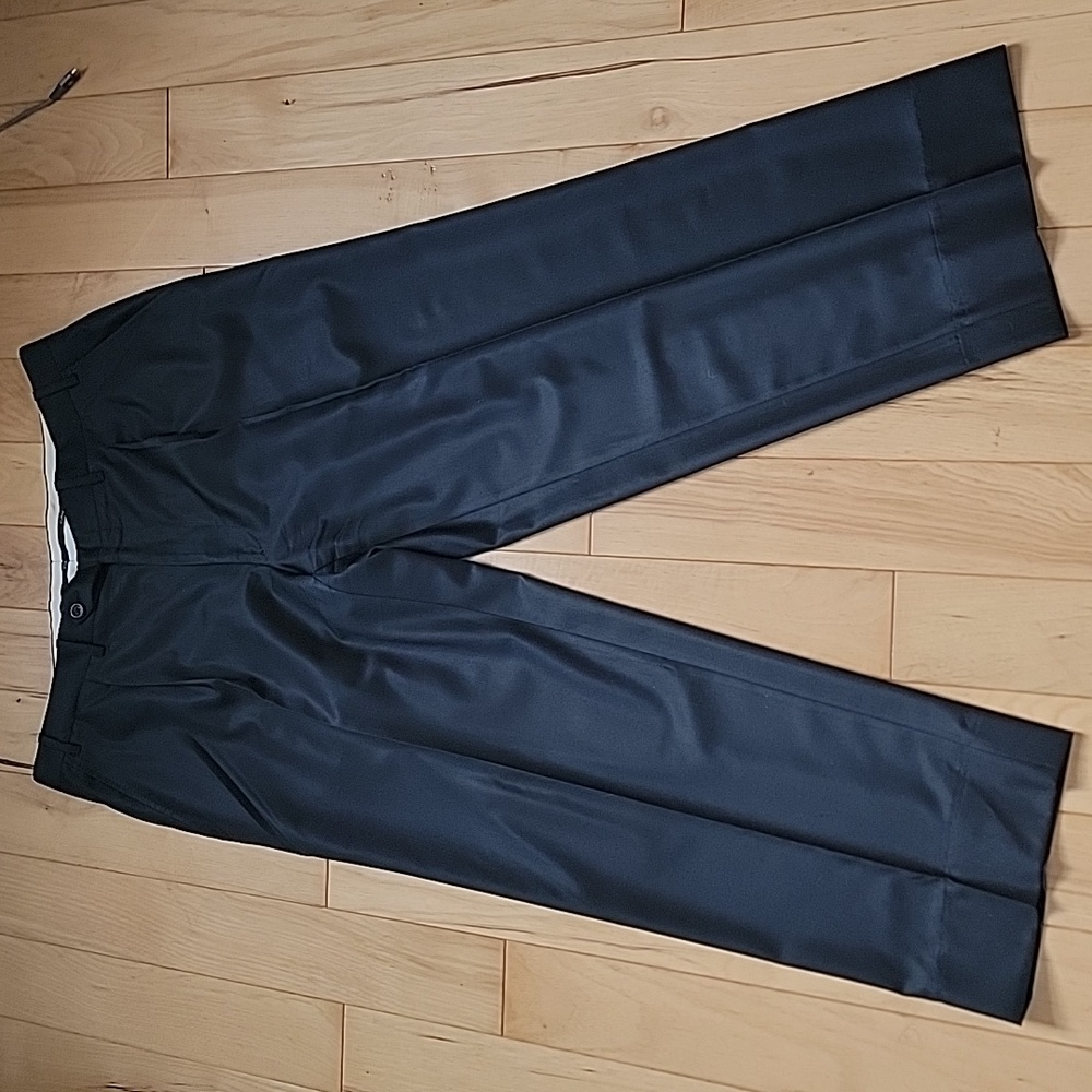 Canali exclusive black Pleatsd Suit Pantz Dress Pants 34w - Picture 2 of 11